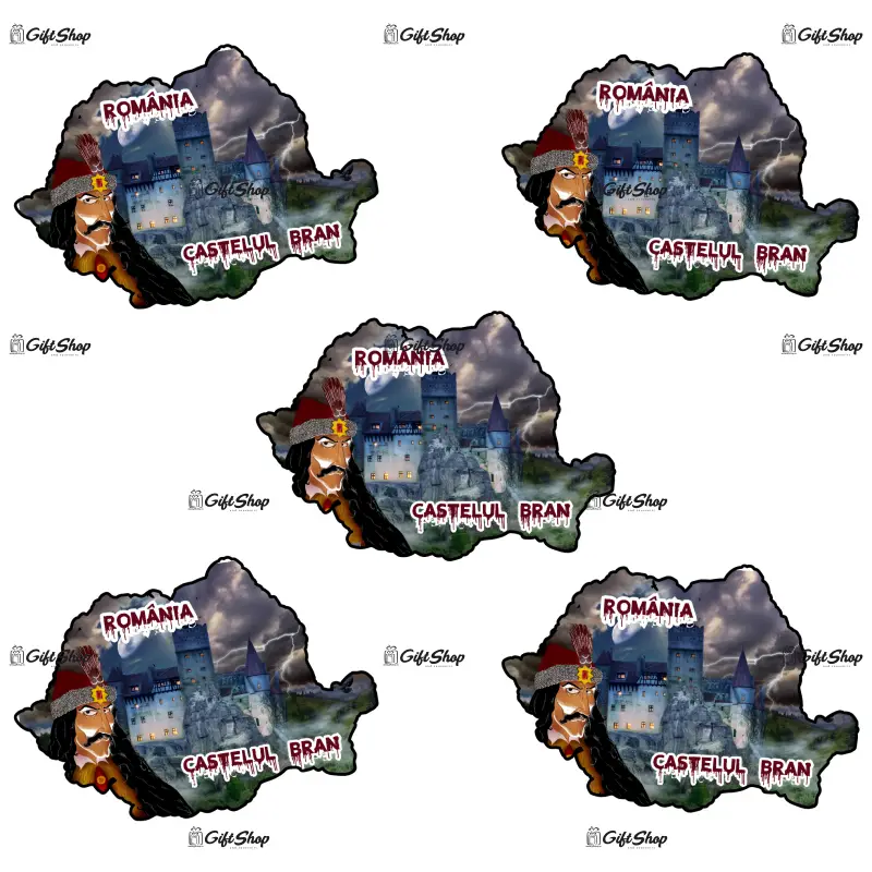 Harta, romania, castelul bran, magnet frigider mgs002